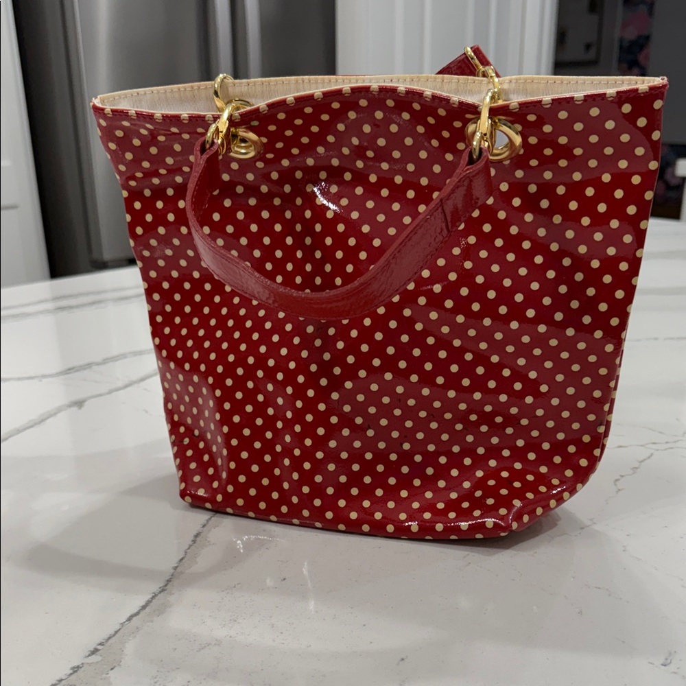 Vintage Maurizio Taiuti Red Polka Dot Leather Mini Tote | Made in Italy | Y2K
